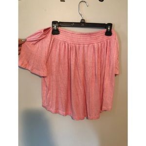 Pink, off-the-shoulder crop